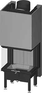 Kamin mit 3-seitigem Sichtfenster